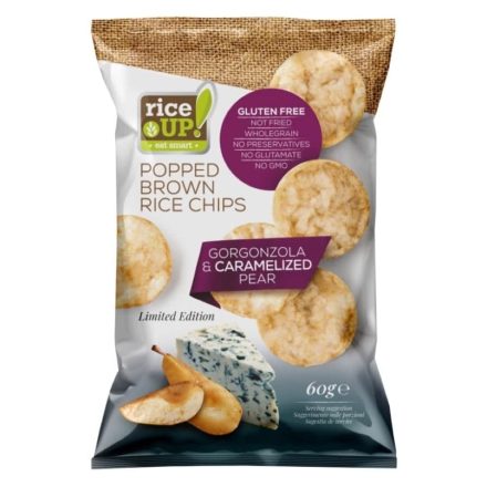 Rice Up gorgonzola és körte ízű rizs chips 60g