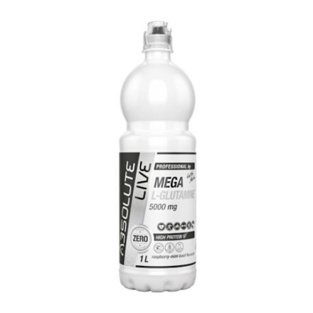 Absolute Live, Mega L-Glutamin, málna - menta - bazsalikom ízű ital, 900 ml