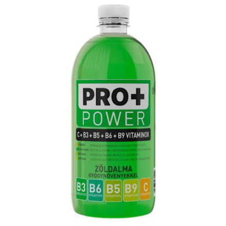 Pro+ Power, Zöldalma ízű ital, C- és B-vitaminnal, 750ml